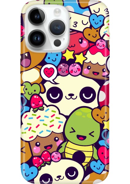 iPhone 14 Pro Max Uyumlu Kılıf Desenli Baskılı Silikon Şirin Yaratık