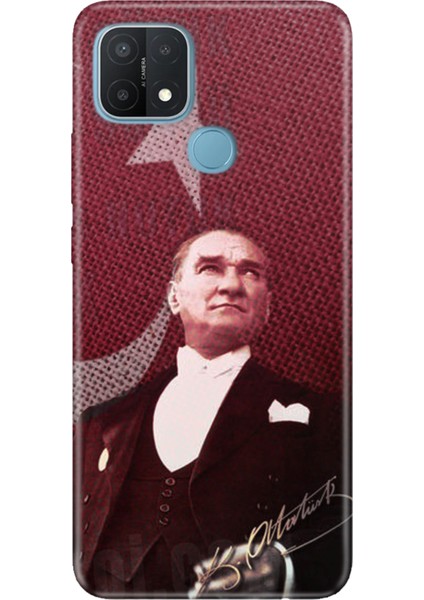 Oppo A15S Uyumlu Kılıf Silikon Desenli Resimli Kapak M.k Atatürk
