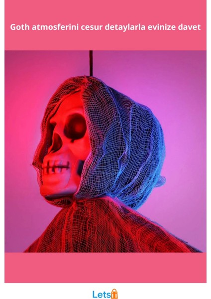 Ürpertici Kuru Kafa Hayalet Dekor Saçaklı Süs fiyatları