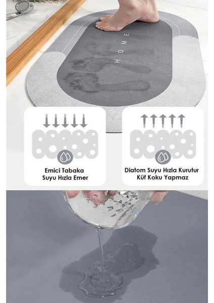 4548-BAROTTİ Oval Sihirli Mop Banyo Paspası 40X60 cm - Ultra Emici Nappa Deri Kaymaz Zemin fiyatları