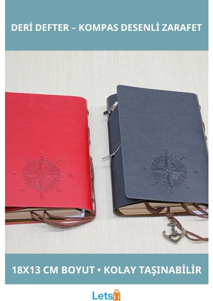 Şık Deri Kapaklı Not Defteri Farklı Renk Seçenekleri ile