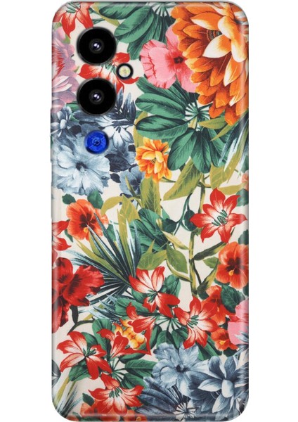 Tecno Pova 4 Pro Kılıf Silikon Desenli Resimli Uv Kapak Sanatsal Çiçek