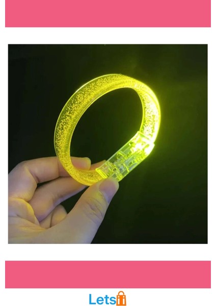 Sarı LED Işıklı Baskı Yapılabilen Pilli Bileklik Bilezik modelleri