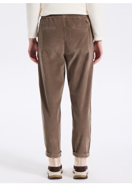 D5WL-PNT3449 Açık Kahve Relaxed Düz Kadın Pantolon indirimleri