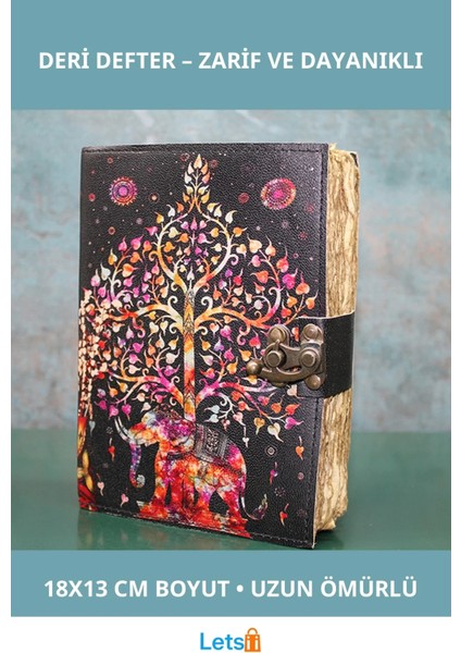 Zarif Deri Defter 18X13 cm Dayanıklı Yazma Aracı