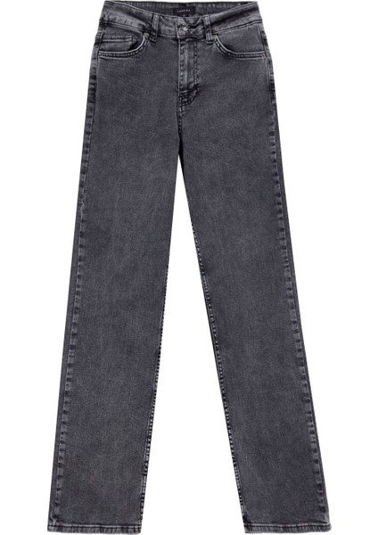 Yüksek Bel Normal Paça Regular Straight Antrasit Kadın Denim Pantolon F5WL-PNT0192 fiyatları