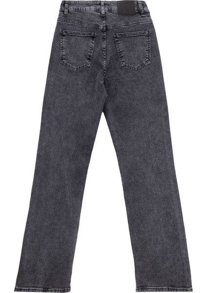 Yüksek Bel Normal Paça Regular Straight Antrasit Kadın Denim Pantolon F5WL-PNT0192 modelleri