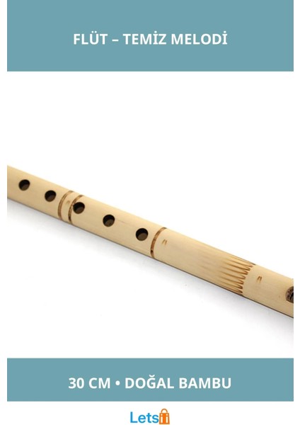 Doğal Bambu Malzeme 30 cm Melodika Flüt
