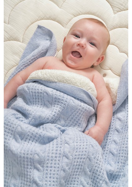 Tüm Içi Kalın Wellsoft Döşemeli Kışlık Triko Örgü (Özel Ambalajlı) Bebek Battaniyesi