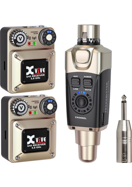 XV-U45R2 2 Alıcı + 1 Vericili Kablosuz In-Ear Monitör Sistemi