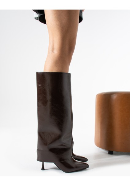 Dora Kadın Deri Sivri Burun Topuklu Çizme