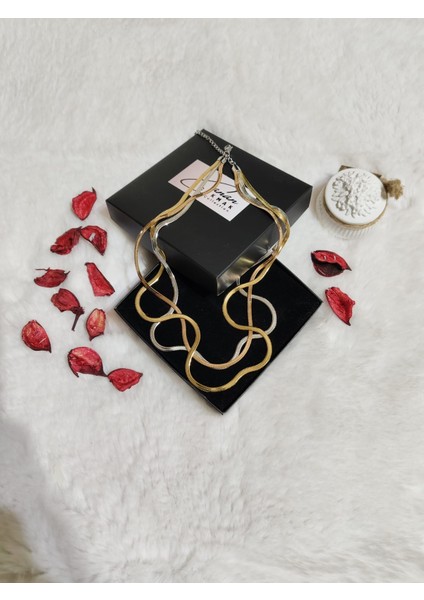 3 Renkli Italyan Zincir Çoklu Kolye