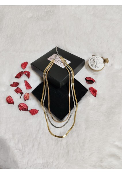 3 Renkli Italyan Zincir Çoklu Kolye fiyatları