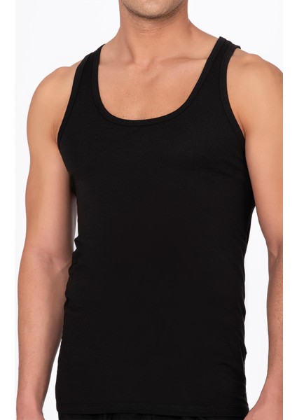 Erkek Pamuklu Modal Esnek Atlet Siyah | K10852 fırsatları