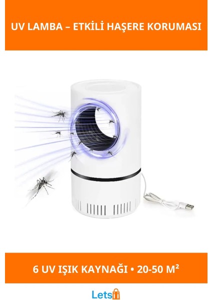 Uv Işık Kaynağı ile Etkili Sinek Öldürücü 20 50M² Kullanım Alanı Lamba