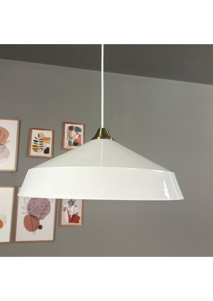 Lema Beyaz Tekli Avize Eskitme Piramit Başlık Sarkıt Lamba Restoran Cafe Salon Avizeleri