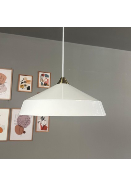 Lema Beyaz Tekli Avize Eskitme Piramit Başlık Sarkıt Lamba Restoran Cafe Salon Avizeleri modelleri