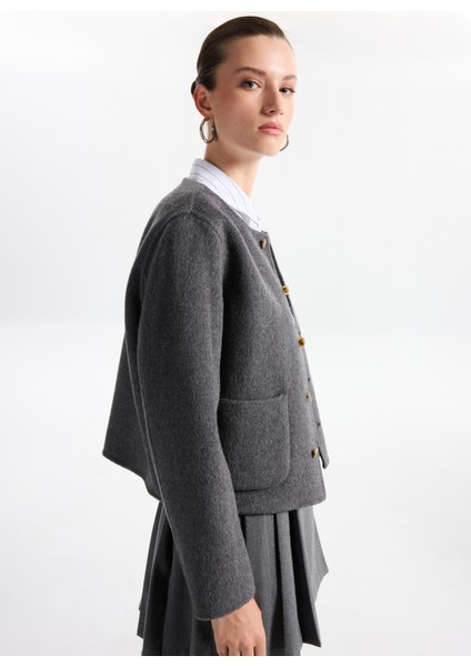 Antrasit Kadın Mont F5WL-MNT0275