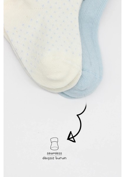 Organik 2li Puan Derby Penye Soket Çorap Mavi Ekru fırsatları