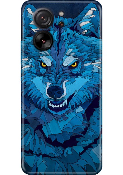 Xiaomi Mi 13T - Mi 13T Pro Uyumlu Kılıf Silikon Desenli Resimli Kapak Mavi Çizim Kurt