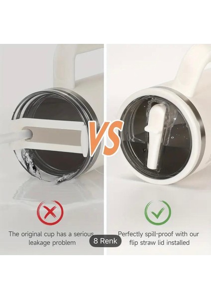 Quencher ile Uyumlu 1.18 Litre Pipetli Dökülmez Sızdırmaz Plastik Kapak Beyaz 1 Adet