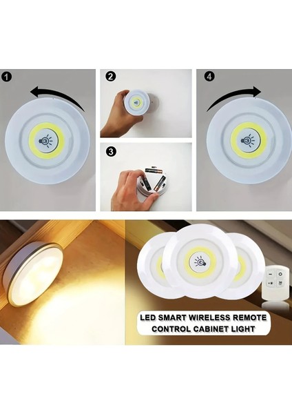 Uzaktan Kumandalı Yapışkanlı 3&amp;apos;lü LED Spot Lamba (5361) modelleri
