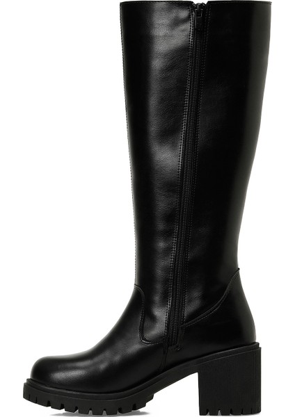 25K-6009 5pr Siyah Kadın Topuklu Çizme modelleri