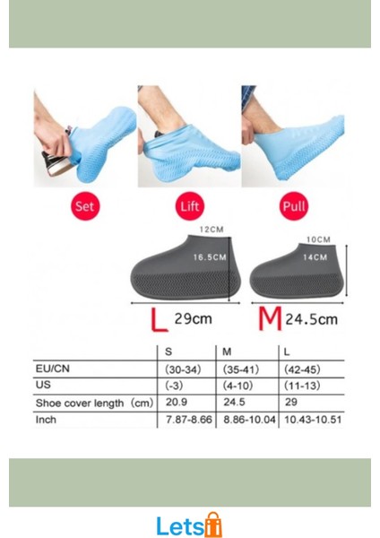 Kaymaz Su Geçirmez Silikon Ayakkabı Kılıfı M Beden Beyaz modelleri