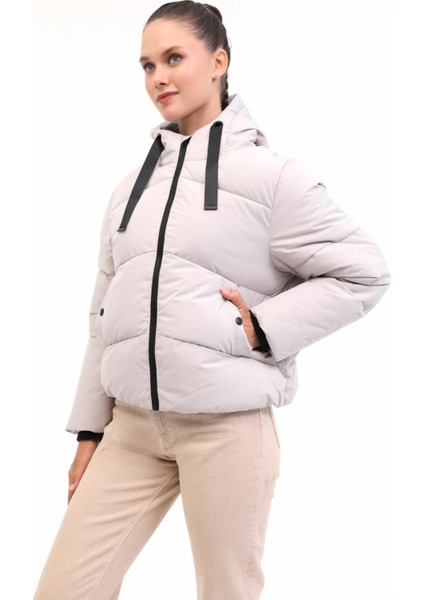 Wl 2nora 5pr Gri Kadın Kısa Kaban