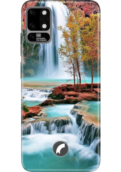 Reeder S19 Max Uyumlu Kılıf Silikon Desenli Resimli Kapak Şelale