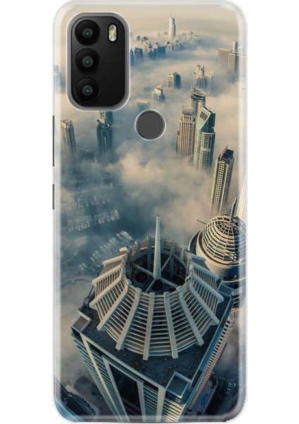 General Mobile Gm 21 Plus Kılıf 0.4mm Lazer Kesim Silikon Kapak Dubai Manzara