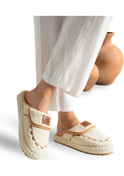 Kadın Ev Terliği Hafif Tabanlı Sıcak Tutan Kışlık Kadın Ev Terliği Çeyiz Terliği Ekru fiyatları