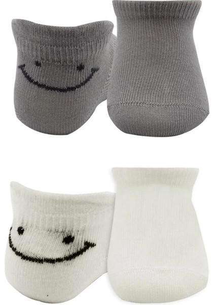 2'li Sneakers Smile Penye Çorap BS20106 Gri Ekru fiyatları