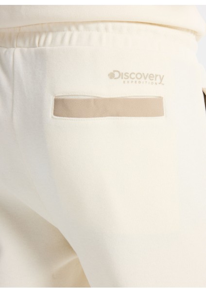 D5WM-EA3828 Krem Relaxed Düz Erkek Eşofman Altı