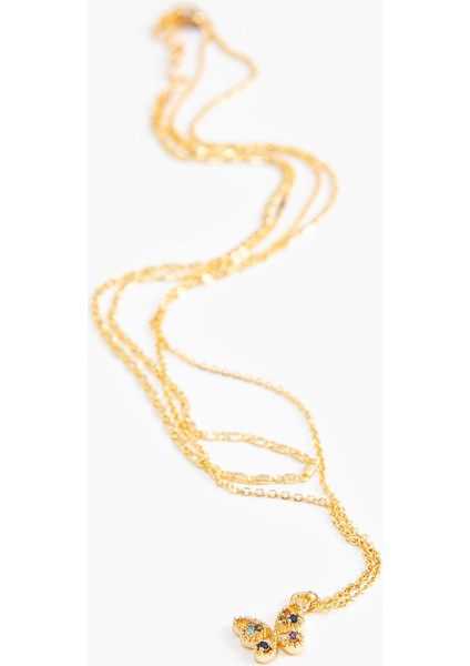 Kelebek Kolye 2 Sıralı Zincir fiyatları