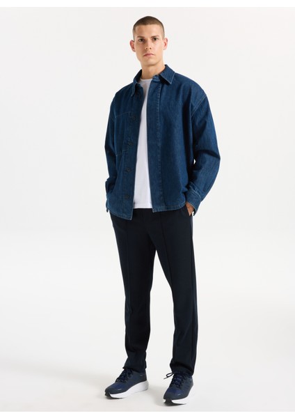 Lastikli Bel Normal Paça Lacivert Erkek Pantolon M5WM-PNT1918