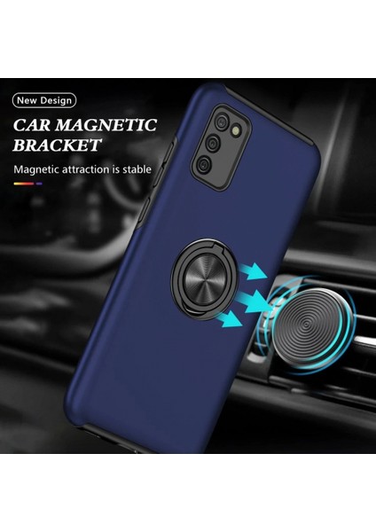Samsung Galaxy A02S Kılıf Elit Yüzüklü Kapak - Lacivert (K95) indirimleri