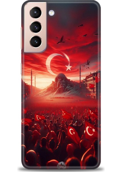 Samsung Galaxy S21 Fe Hd Baskılı Kılıf + 9h Nano Tam Kaplayan Ekran Koruyucu 39