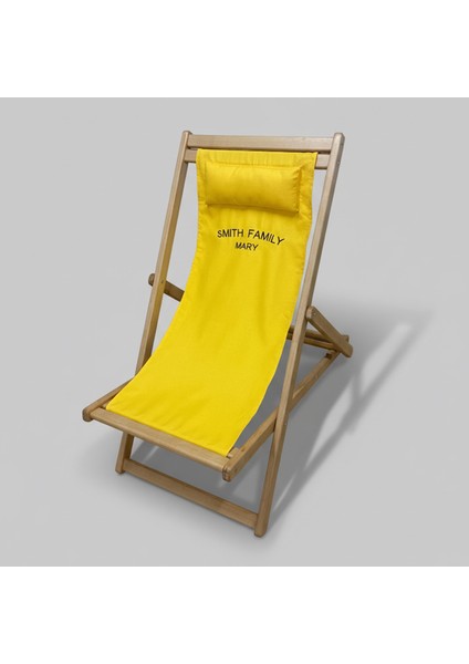 Ahşap Dinlenme Koltuğu, Katlanır Şezlong Sarı Minderli Isim Yazılabilir Tv Koltuğu ve Sandalyesi fiyatları