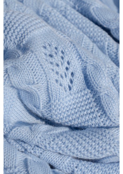 Triko Zarif Yaprak Desenli Mevsimlik Kutulu Bebek Battaniyesi indirimleri