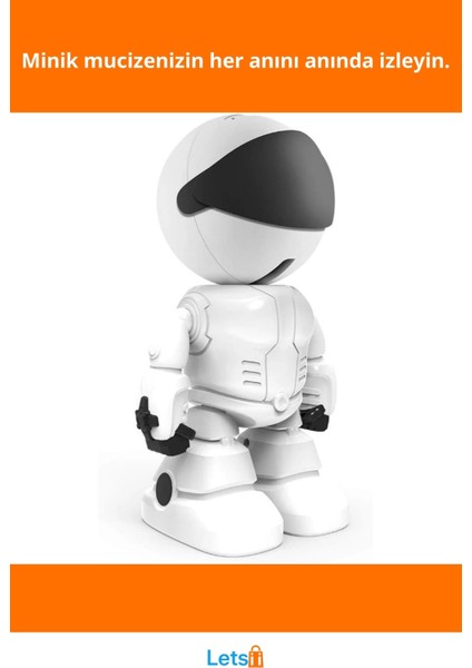 Robot Görünümlü Wi Fi Bebek Kamerası 355° Hareketli Gece Görüşlü fiyatları