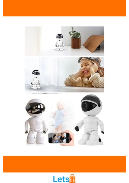 Robot Görünümlü Wi Fi Bebek Kamerası 355° Hareketli Gece Görüşlü indirimleri