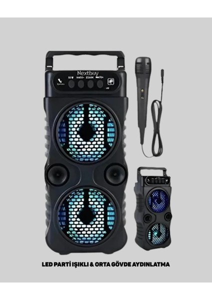 Buğz LED Işıklı Kablosuz Hoparlör – Bluetooth, Fm Radyolu, Taşınabilir Şarjlı fiyatları