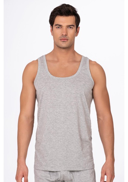 Erkek Pamuklu Penye Süprem Atlet | Gri K0050 modelleri