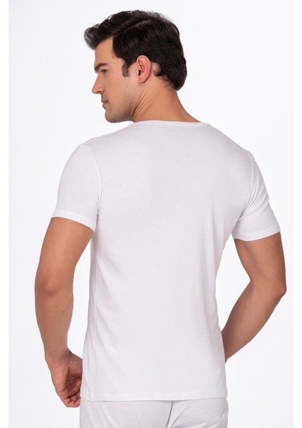 Erkek Pamuklu Modal Tişört Fanila | Beyaz K11144 indirimleri