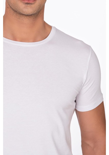 Erkek Pamuklu Modal Tişört Fanila | Beyaz K11144