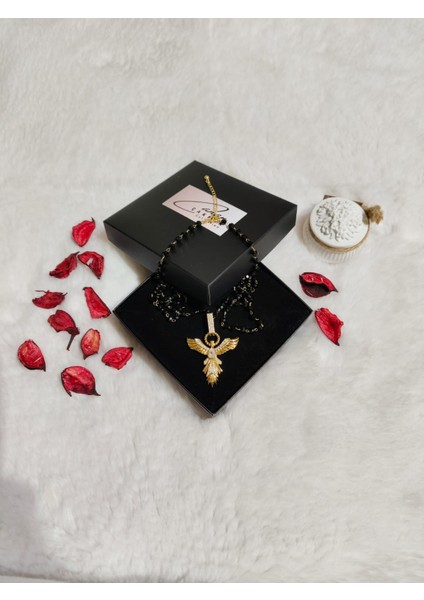 Pirinç Gold Renk Zirkon Taşlı Kul Model Siyah