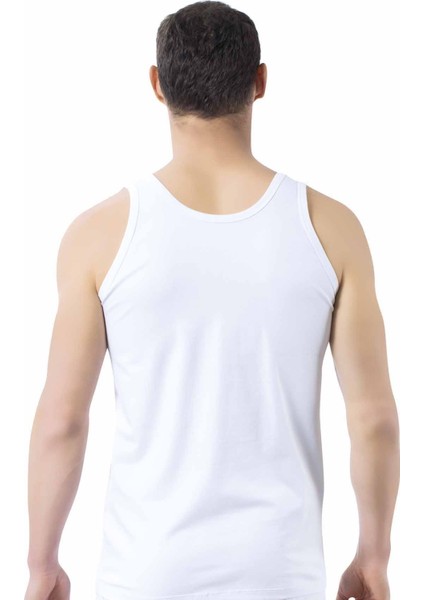 Erkek Pamuklu Ribana Kalın Askılı Atlet | Beyaz K0113 fiyatları