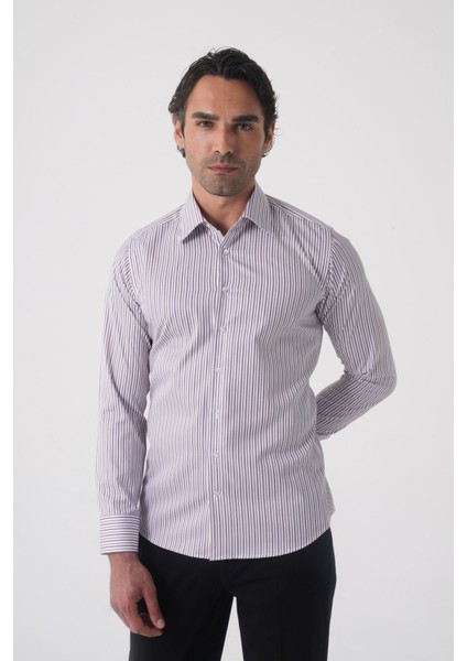 Regular Fit Uzun Kol Pamuk Erkek Bordo Gömlek GMCZG250031_D25 fırsatları