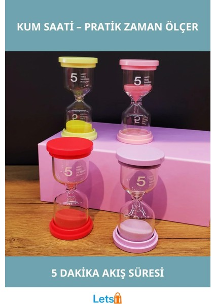 5 Dakikalık Kaliteli Cam Kum Saati Dekoratif Zaman Ölçer
